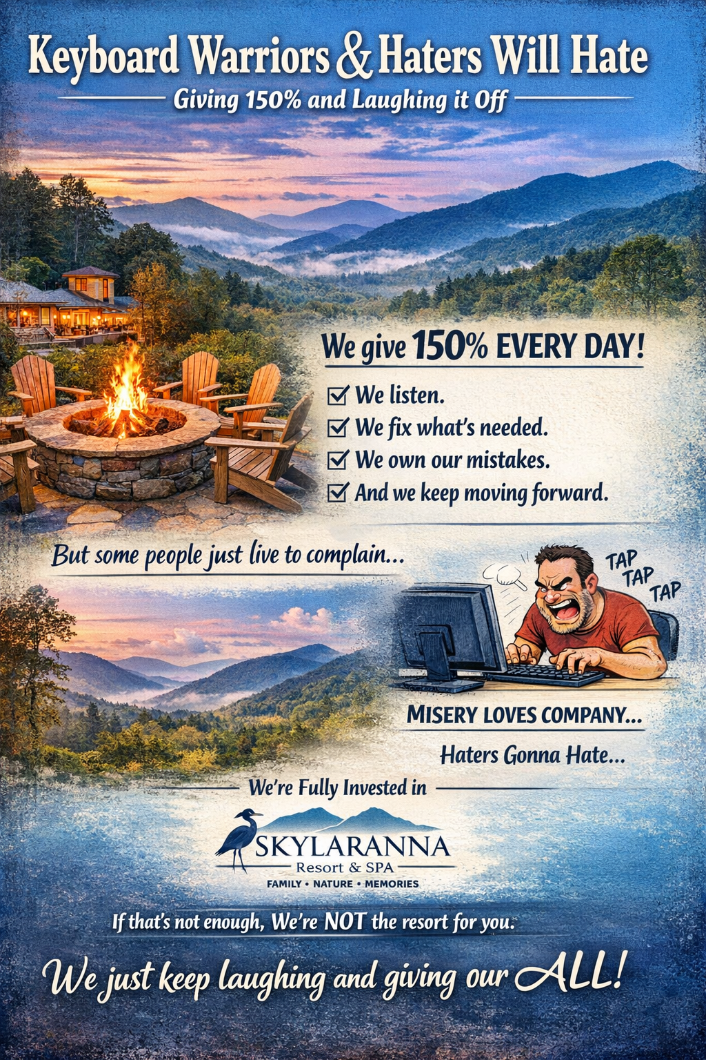 Keyboard Warriors and Haters - We Give 150% Every Day